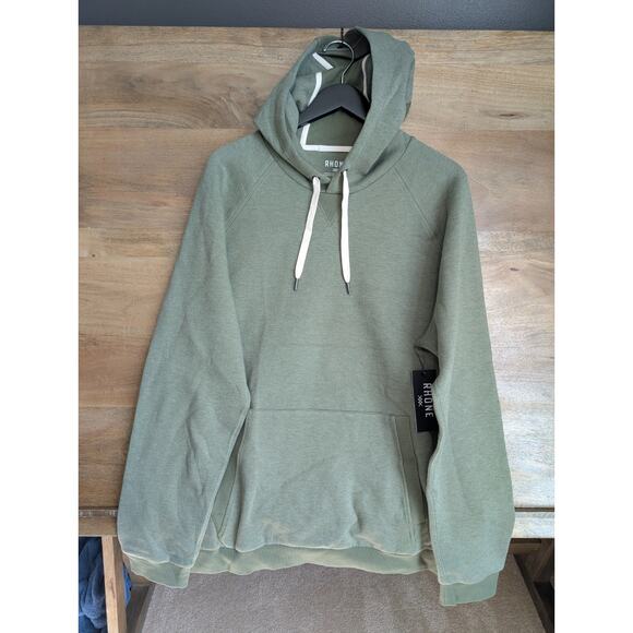 Rhone Heritage Midweight Hoodie Mens XL Olivine Heather Stretch Drawstring NWT - Picture 1 of 6